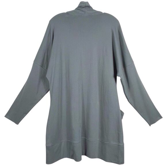 PACT Airplane Wrap Cardigan Sweater Size M/L Green Organic Cotton Open Front EUC - Picture 5 of 16